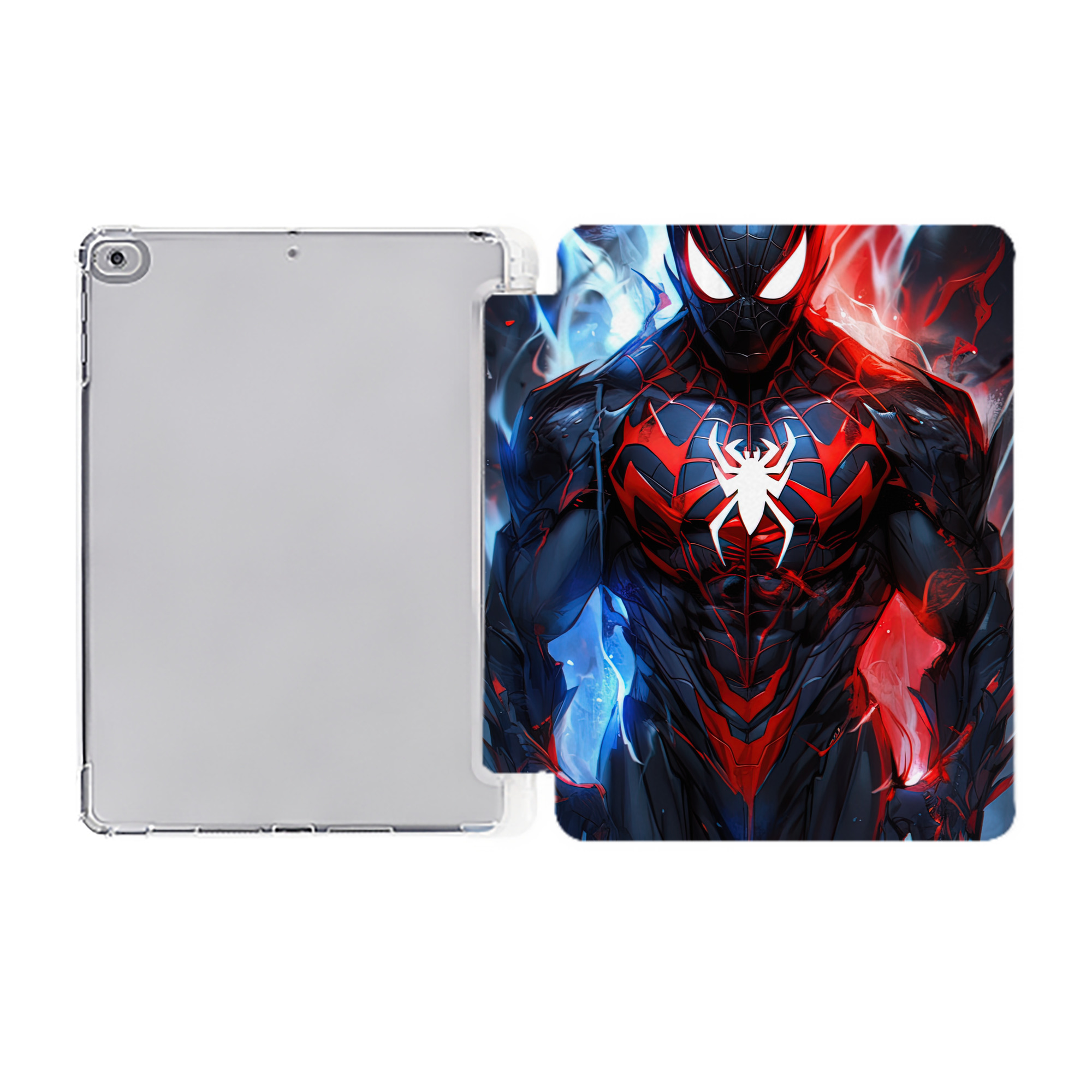 （画像用） Spider Man スパイダーマン IPad ケース ペン収納付き 三つ折りスタンド PUレザー×シリコン 対応機種9.5/10.5/10.9インチ